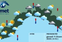 Meteo Liguria, ancora nuvole basse e isolati piovaschi meteo Liguria giovedì 11 dicembre 2025