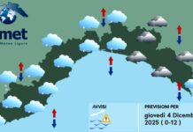 Meteo Liguria, ancora nuvole e pioggia, neve sui rilievi meteo Liguria giovedì 4 dicembre 2025