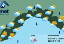 Meteo Liguria, ancora tempo instabile con piogge sparse meteo Liguria martedì 2 novembre 2025