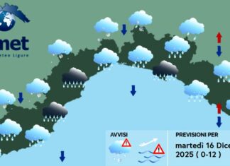 Meteo Liguria, forte peggioramento con pioggia e neve nell’entroterra meteo Liguria martedì 16 dicembre 2025