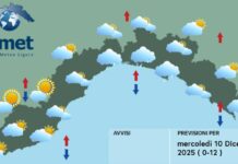 Meteo Liguria, ancora nuvole e deboli piovaschi meteo Liguria mercoledì 10 dicembre 2025