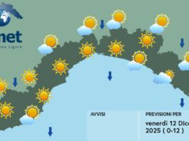 Meteo Liguria, migliora il tempo, almeno sino a domani meteo Liguria venerdì 12 dicembre 2025
