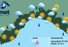 Meteo Liguria, inizio d’anno con aumento delle nuvole e piovaschi meteo Liguria giovedì 1 gennaio 2026