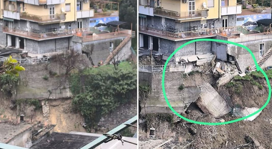 crollo via napoli genova cedimento 22 feb 2026