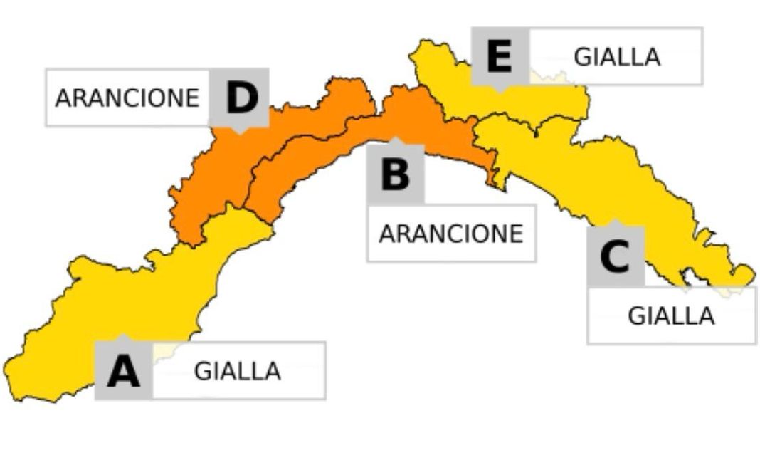 Maltempo in Liguria, l’Allerta diventa Arancione in alcune zone Allerta maltempo arancione giallo Liguria