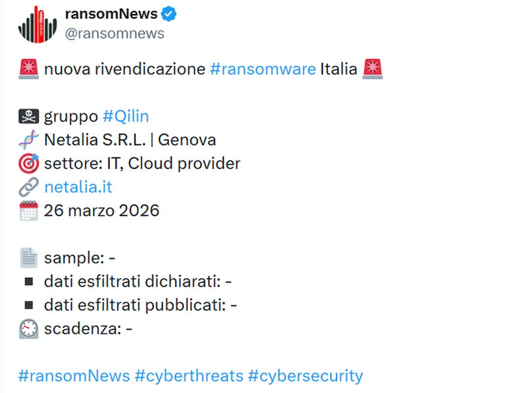 Netalia attacco ransom