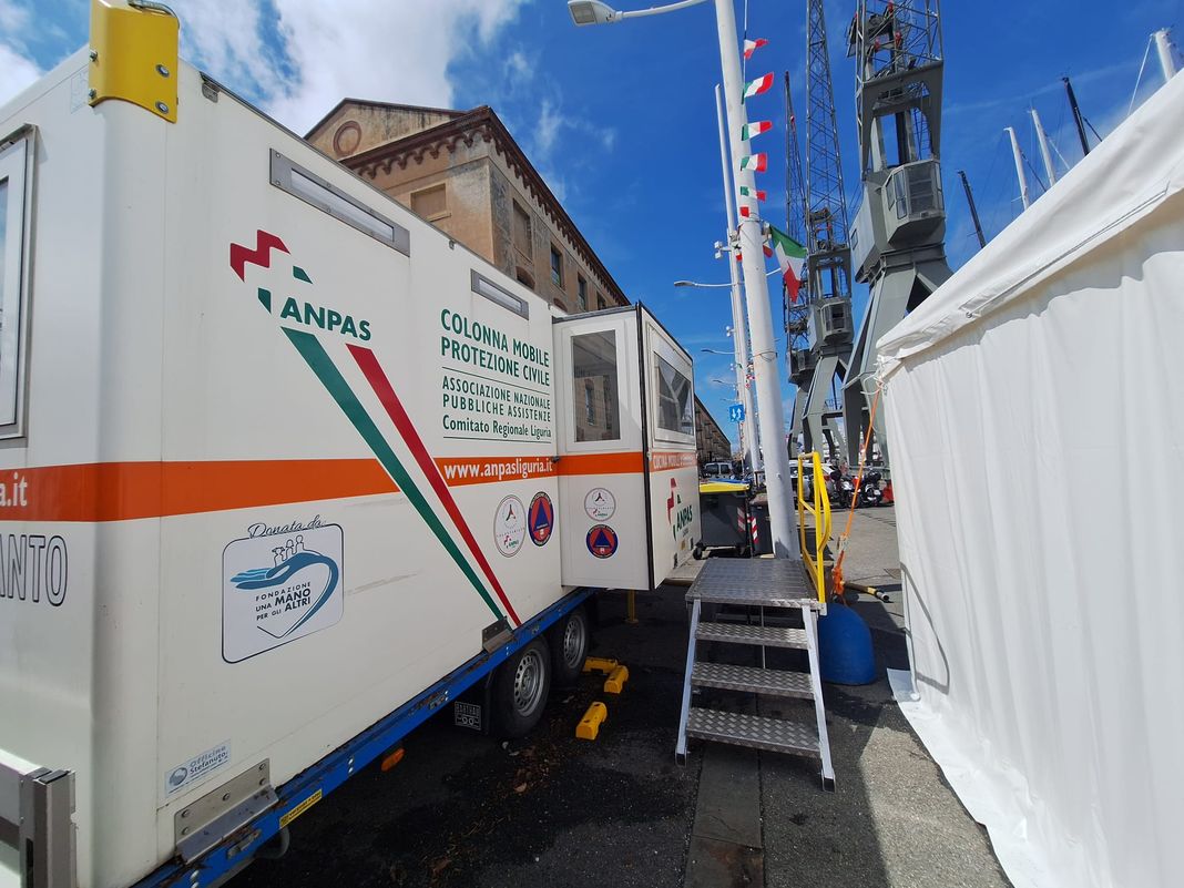 Alpini, a Genova l’Anpas fornirà assistenza e sicurezza sanitaria Anpas colonna mobile
