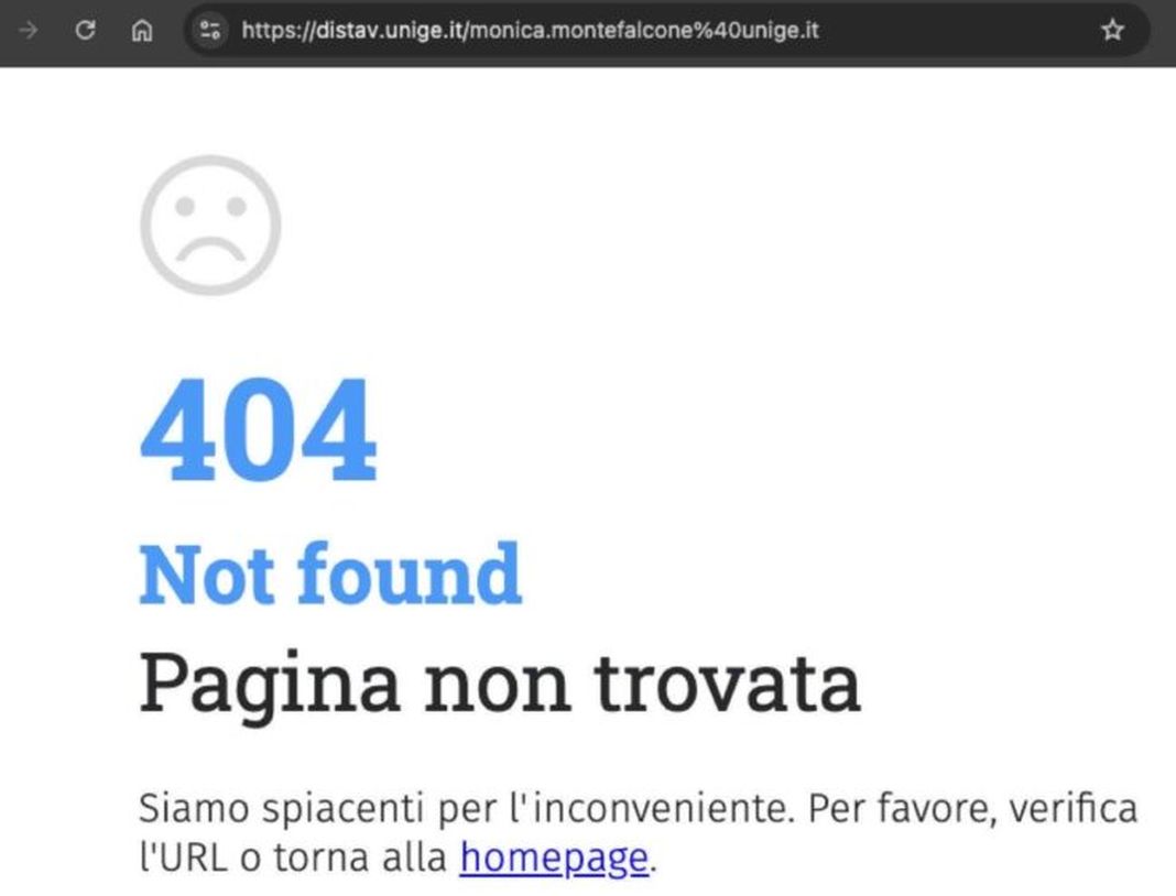 pagina Monica Montefalcone cancellata
