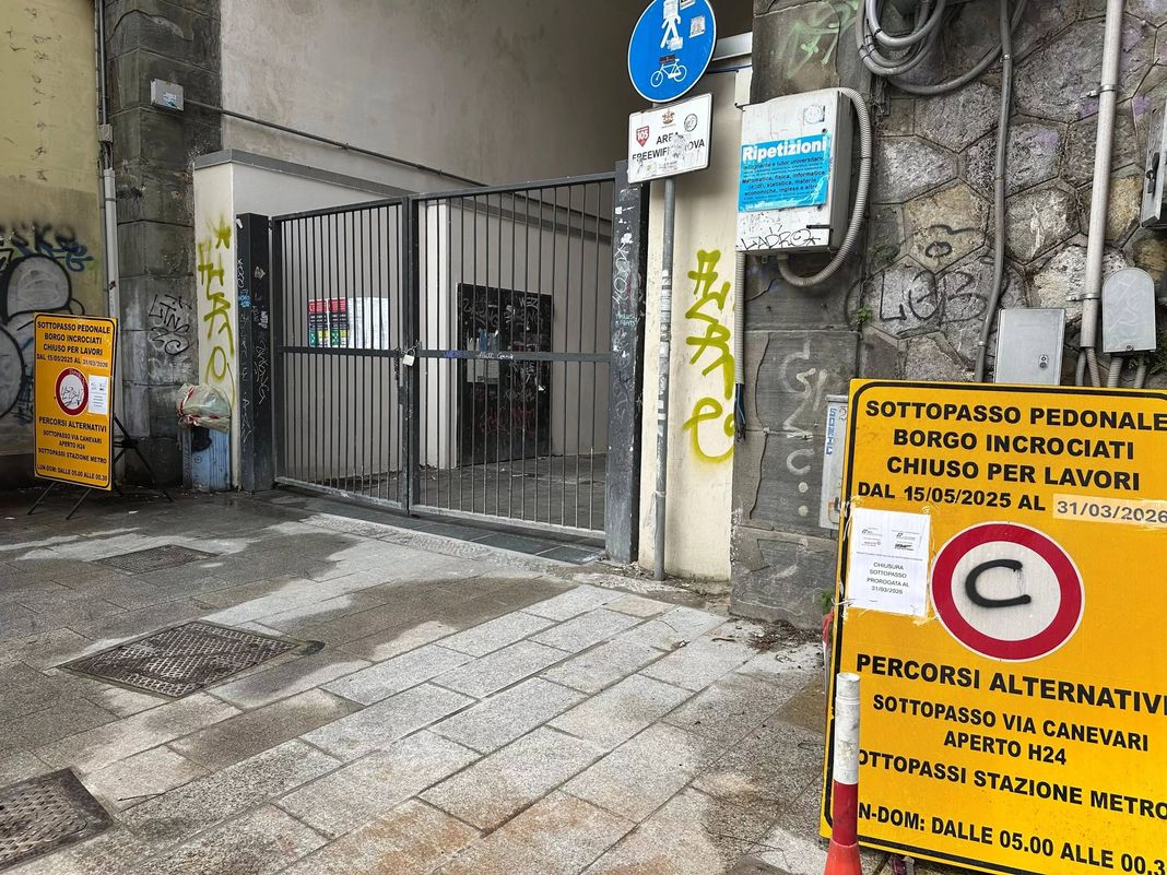 Genova, il sottopasso di Borgo Incrociati riaprirà il 15 giugno, ma solo di giorno